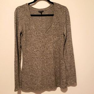 Express Gray Long Sleeve Soft Tee Size Large